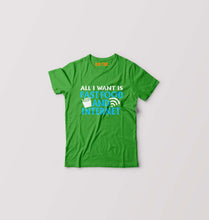 Load image into Gallery viewer, Fast Food and Internet Kids T-Shirt for Boy/Girl-Flag Green-Ektarfa.online
