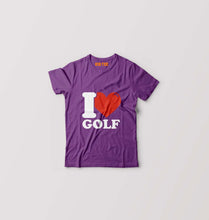 Load image into Gallery viewer, I Love Golf Kids T-Shirt for Boy/Girl-Purple-Ektarfa.online
