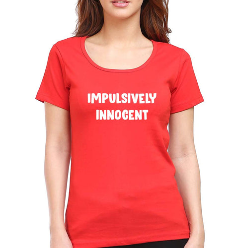 Impulsively Innocent T-Shirt for Women-Red-Ektarfa.online