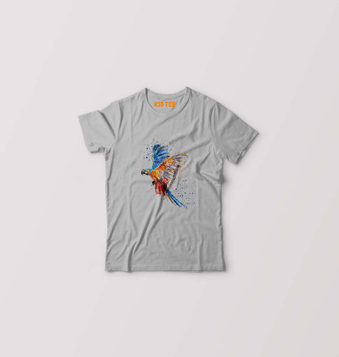 Parrot Kids T-Shirt for Boy/Girl-Grey Melange-Ektarfa.online