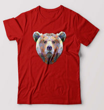 Load image into Gallery viewer, Bear T-Shirt for Men-S(38 Inches)-Red-Ektarfa.online
