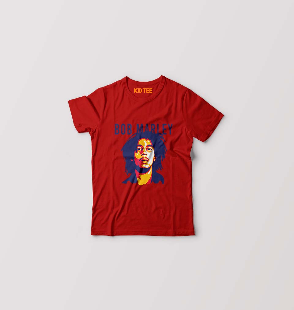 Bob Marley Kids T-Shirt for Boy/Girl-Red-Ektarfa.online