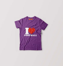 Load image into Gallery viewer, I Love Football Kids T-Shirt for Boy/Girl-Purple-Ektarfa.online
