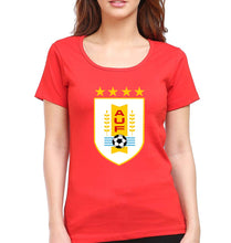 Load image into Gallery viewer, Uruguay Football T-Shirt for Women-XS(32 Inches)-Red-Ektarfa.online
