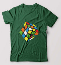 Load image into Gallery viewer, Rubik&#39;s Cube T-Shirt for Men-Bottle Green-Ektarfa.online
