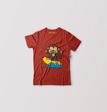 Load image into Gallery viewer, Monkey Banana Kids T-Shirt for Boy/Girl-brick red-Ektarfa.online
