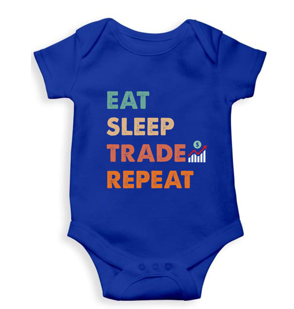 Share Market(Stock Market) Kids Romper For Baby Boy/Girl-0-5 Months(18 Inches)-Royal Blue-Ektarfa.online
