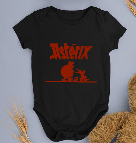 Asterix Kids Romper For Baby Boy/Girl-0-5 Months(18 Inches)-Black-Ektarfa.online