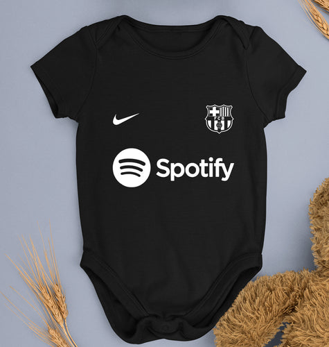 Barcelona 2022-23 Kids Romper For Baby Boy/Girl-0-5 Months(18 Inches)-Black-Ektarfa.online