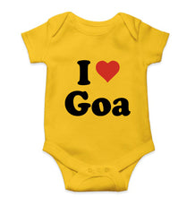 Load image into Gallery viewer, I Love Goa Kids Romper For Baby Boy/Girl-0-5 Months(18 Inches)-Yellow-Ektarfa.online
