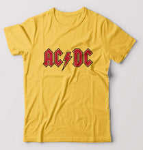 Load image into Gallery viewer, ACDC T-Shirt for Men-S(38 Inches)-Golden Yellow-Ektarfa.online
