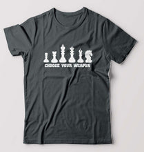 Load image into Gallery viewer, Chess T-Shirt for Men-S(38 Inches)-Steel grey-Ektarfa.online

