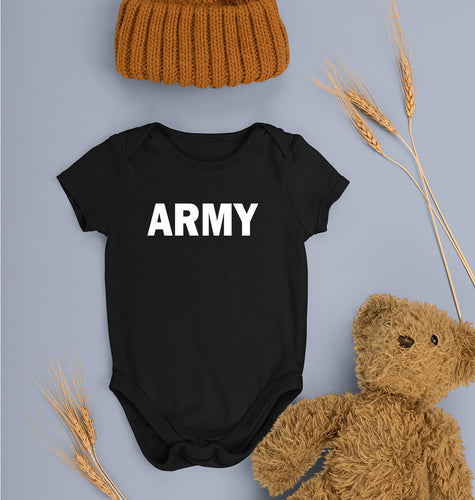 ARMY Kids Romper For Baby Boy/Girl-0-5 Months(18 Inches)-Black-Ektarfa.online