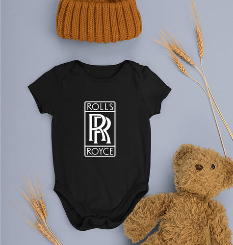 Rolls Royce Kids Romper For Baby Boy/Girl-0-5 Months(18 Inches)-Black-Ektarfa.online