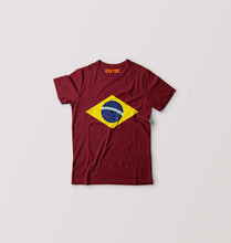 Load image into Gallery viewer, Brazil Kids T-Shirt for Boy/Girl-Maroon-Ektarfa.online
