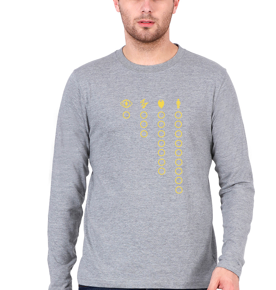 The Rings of Power Full Sleeves T-Shirt for Men-Grey Melange-Ektarfa.online