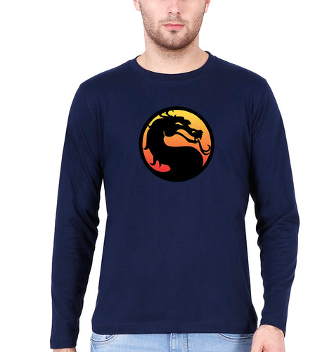 Mortal Kombat Full Sleeves T-Shirt for Men-Navy Blue-Ektarfa.online
