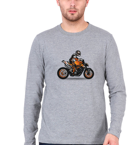 Duke Full Sleeves T-Shirt for Men-Grey Melange-Ektarfa.online