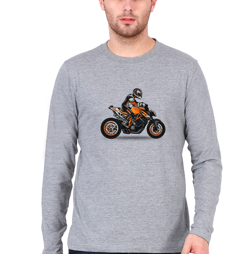 Duke Full Sleeves T-Shirt for Men-Grey Melange-Ektarfa.online