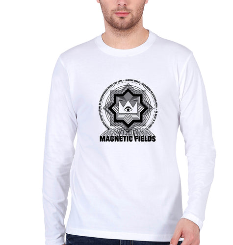 Magnetic fields Full Sleeves T-Shirt for Men-White-Ektarfa.online