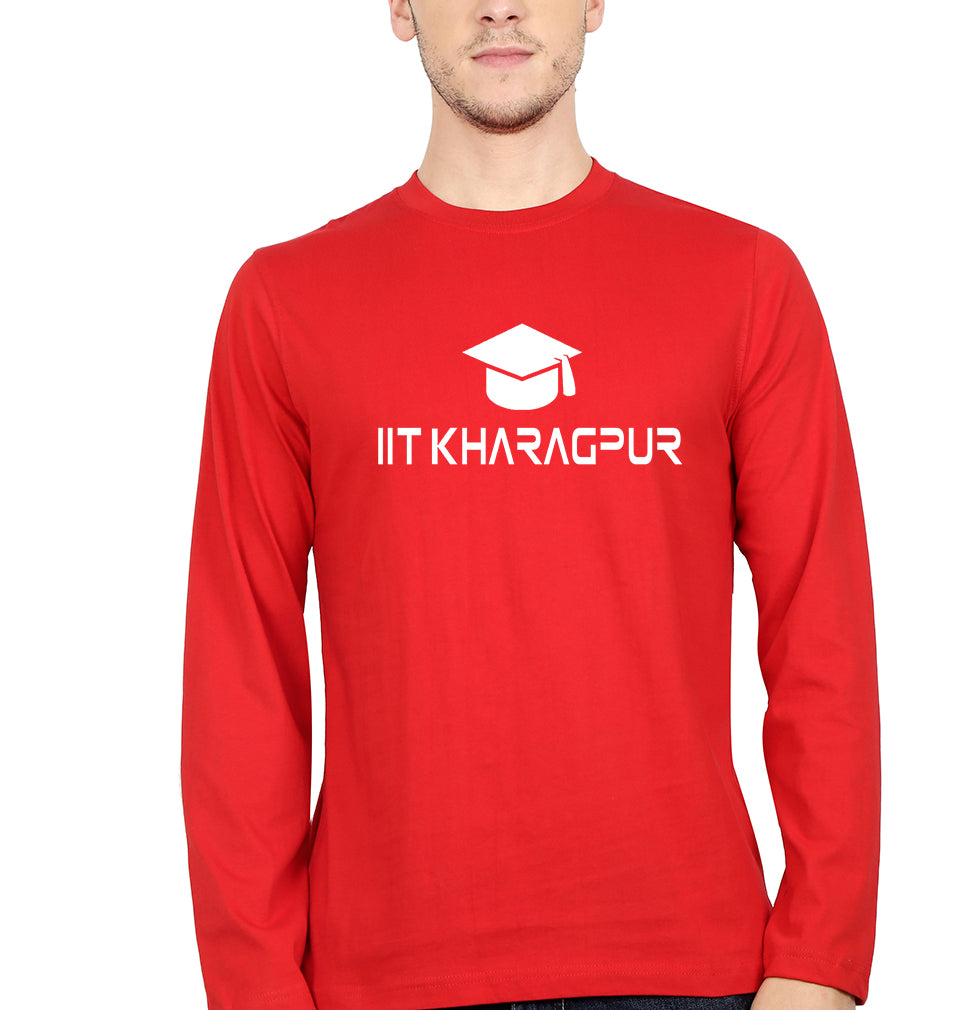 IIT Kharagpur Full Sleeves T-Shirt for Men-S(38 Inches)-Red-Ektarfa.online