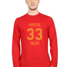 Load image into Gallery viewer, Hardik Pandya Full Sleeves T-Shirt for Men-Red-Ektarfa.online

