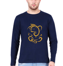 Load image into Gallery viewer, Ganpati JI(Ganesh) Full Sleeves T-Shirt for Men-Navy Blue-Ektarfa.online
