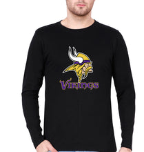 Load image into Gallery viewer, Vikings Full Sleeves T-Shirt for Men-Black-Ektarfa.online
