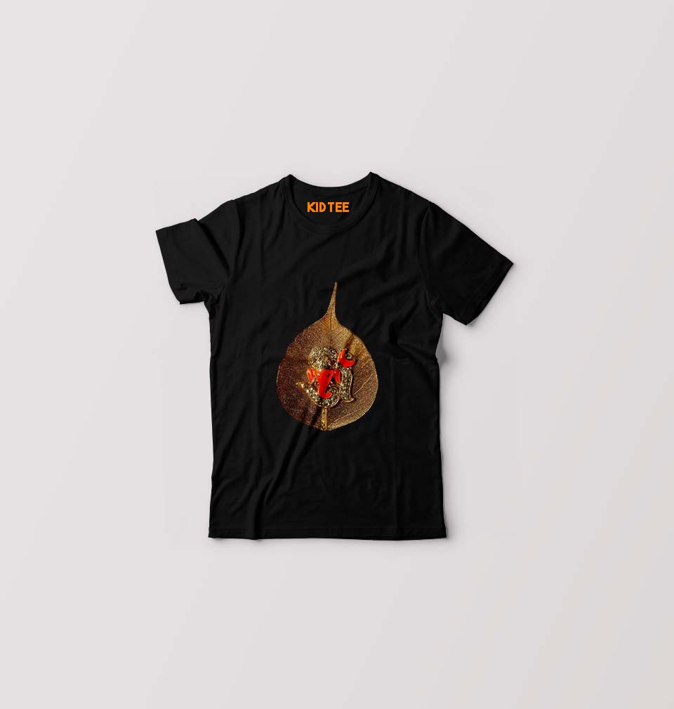 Ganpati Kids T-Shirt for Boy/Girl-Black-Ektarfa.online