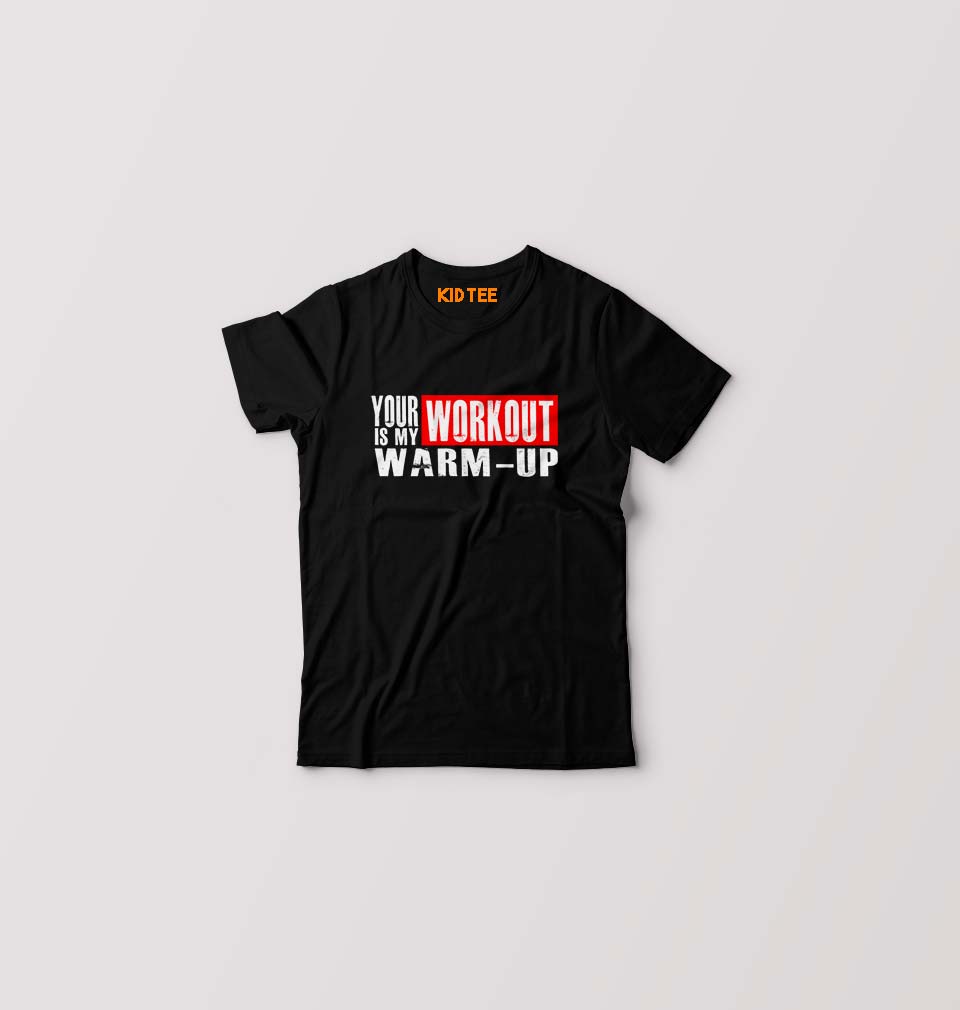 Gym Kids T-Shirt for Boy/Girl-Black-Ektarfa.online