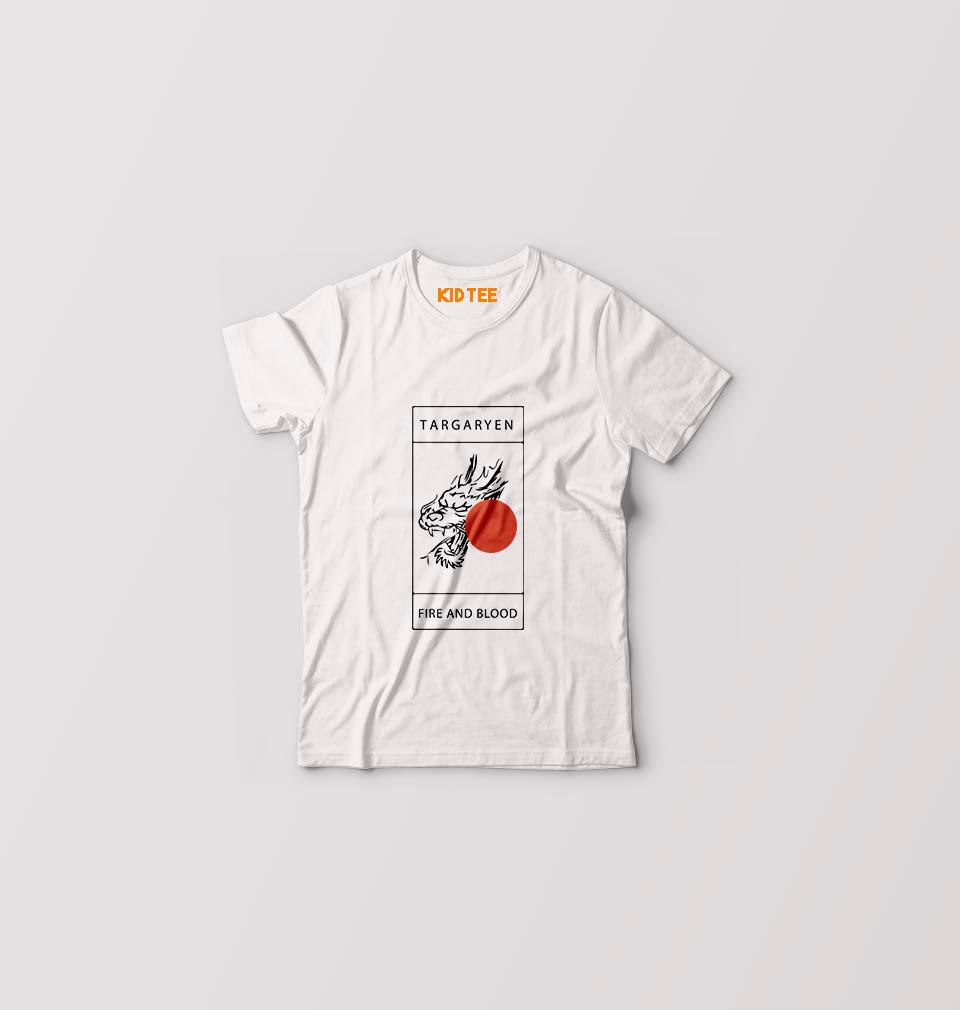House Targaryen (GOT) Kids T-Shirt for Boy/Girl-White-Ektarfa.online