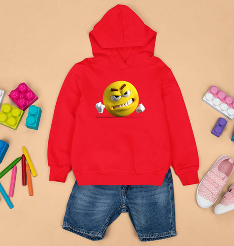 Angry Emoji Kids Hoodie for Boy/Girl-RED-Ektarfa.online
