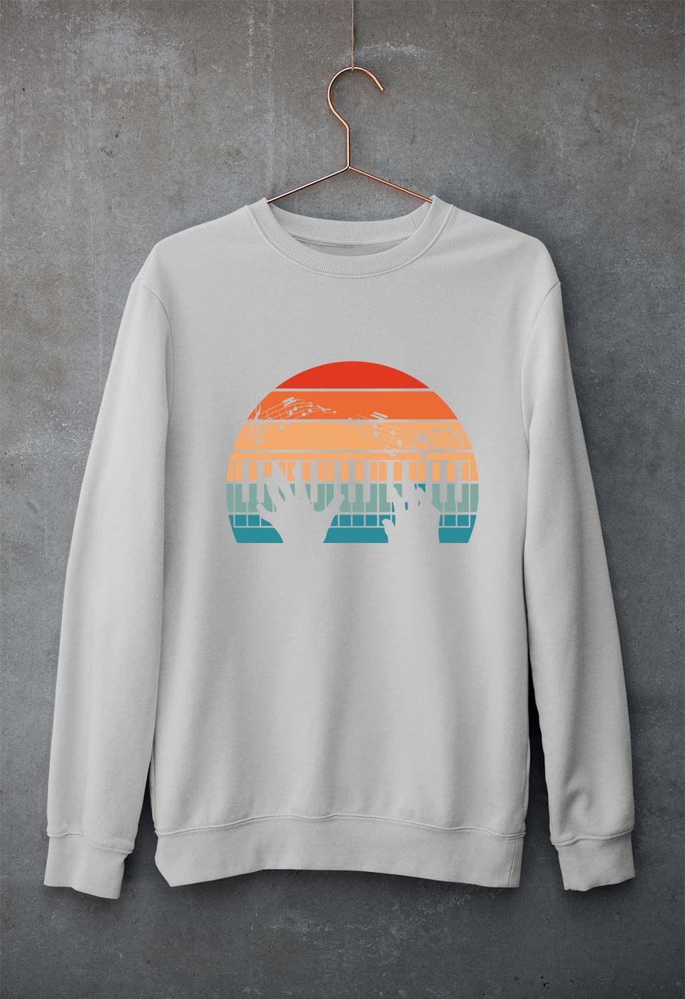 Piano Unisex Sweatshirt for Men/Women-Grey Melange-Ektarfa.online