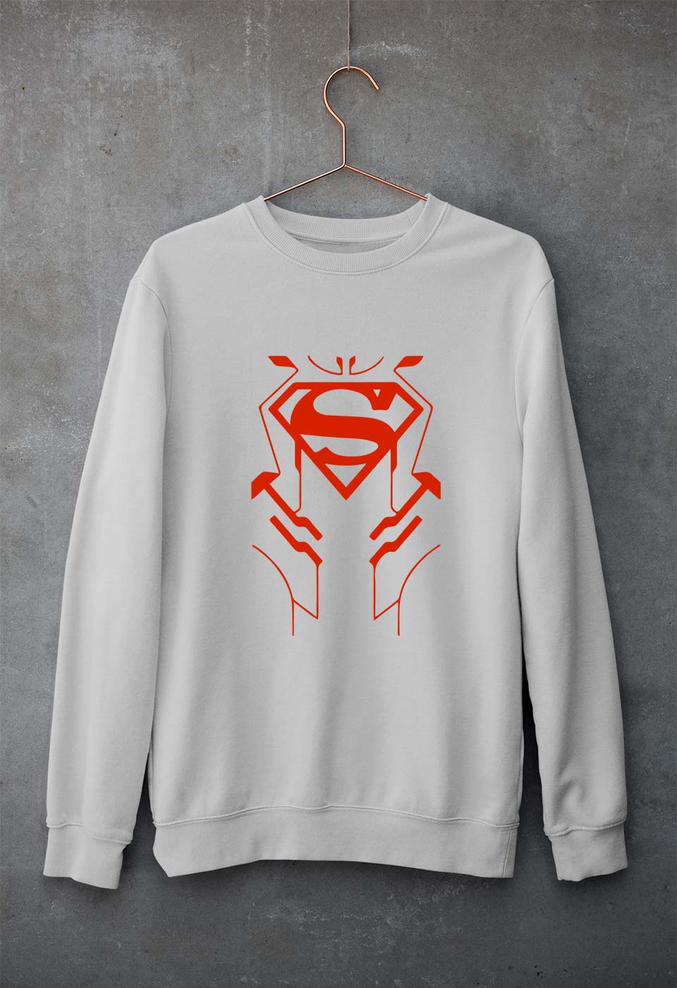 Superman Superhero Unisex Sweatshirt for Men/Women-Grey Melange-Ektarfa.online