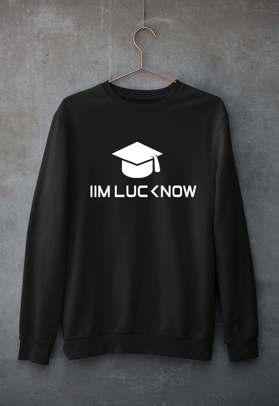 IIM L Lucknow Unisex Sweatshirt for Men/Women-S(40 Inches)-Black-Ektarfa.online