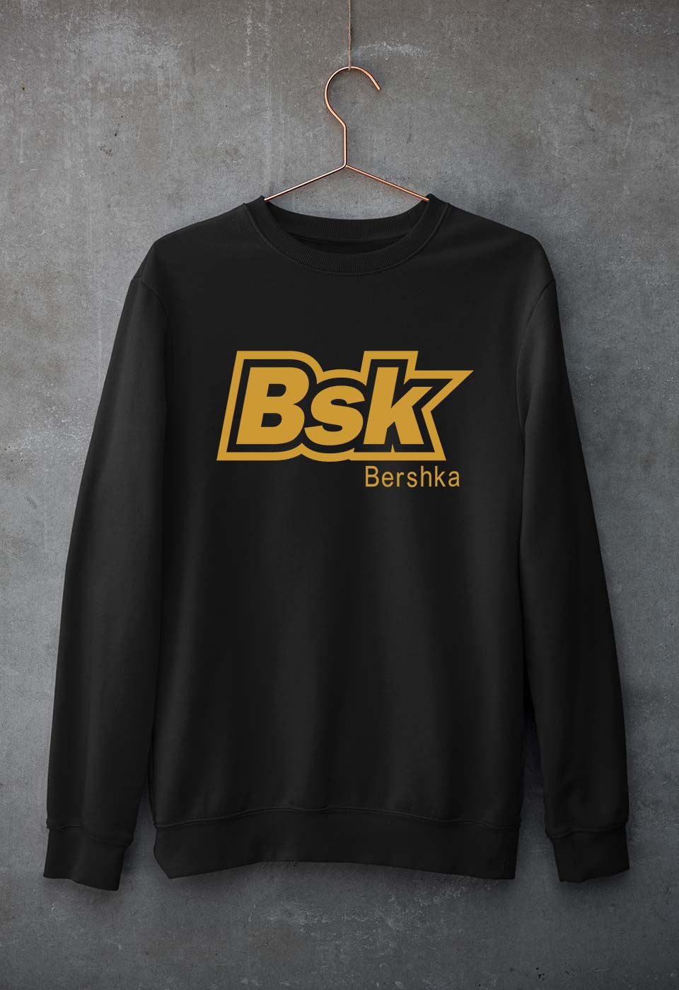 Bershka(BSK) Unisex Sweatshirt for Men/Women-Black-Ektarfa.online
