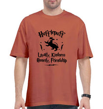 Load image into Gallery viewer, Hufflepuff Harry Potter Oversized T-Shirt for Men-Coral-Ektarfa.online
