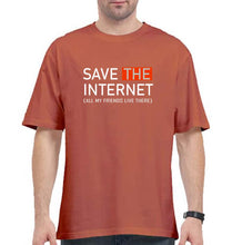 Load image into Gallery viewer, Internet Funny Oversized T-Shirt for Men-Coral-Ektarfa.online
