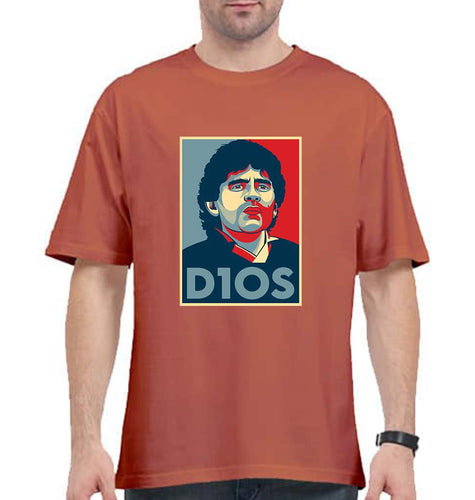 Diego Maradona Oversized T-Shirt for Men-Coral-Ektarfa.online