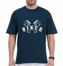 Load image into Gallery viewer, Biker Oversized T-Shirt for Men-Petrol Blue-Ektarfa.online

