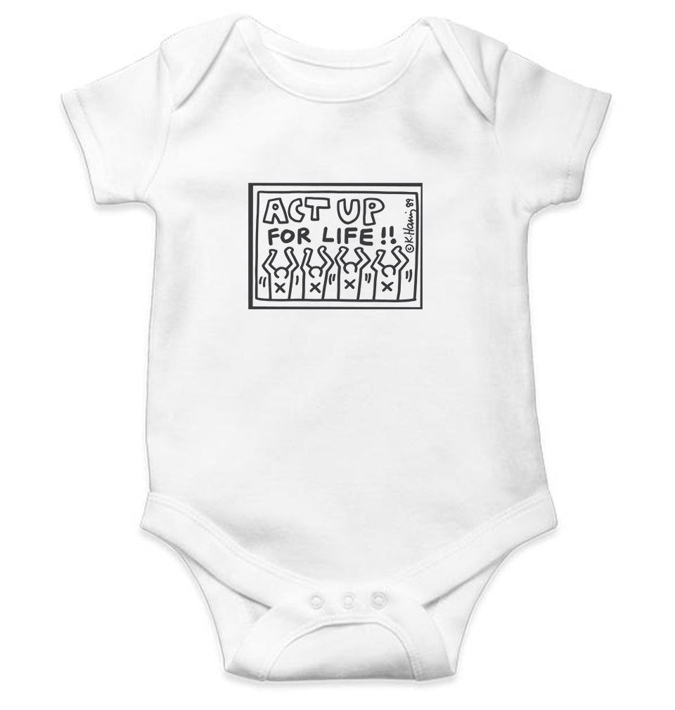 Keith Haring Kids Romper For Baby Boy/Girl-0-5 Months(18 Inches)-White-Ektarfa.online