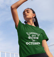 Load image into Gallery viewer, Legends are Born in October T-Shirt for Women-Ektarfa.online
