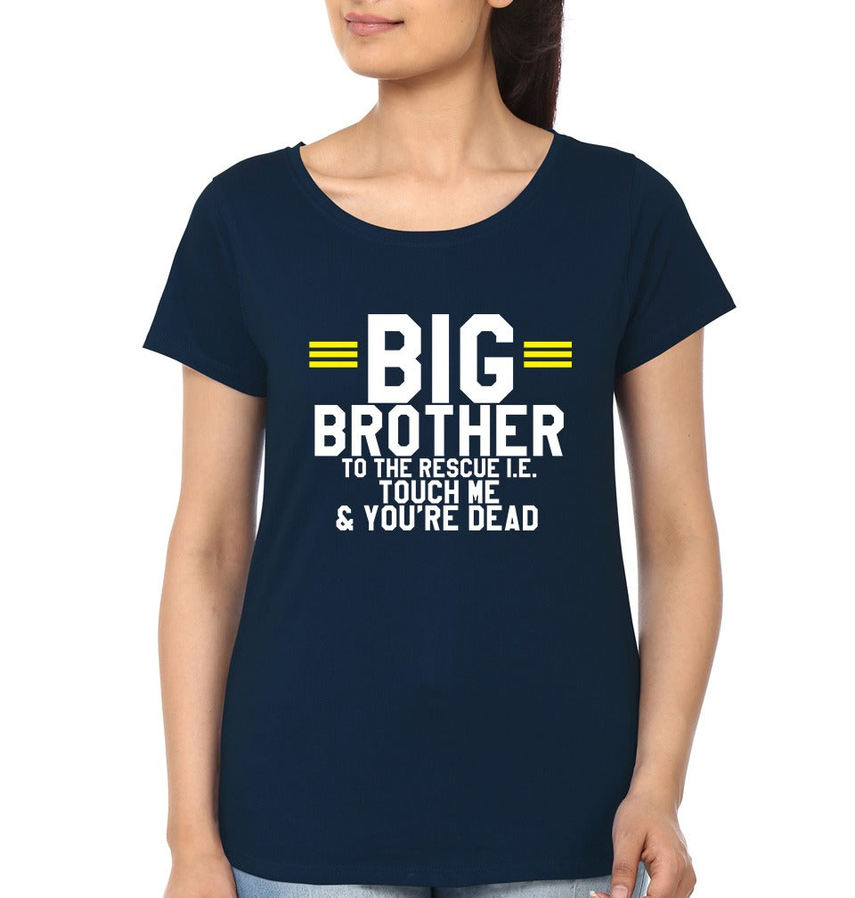 Big brother to the rescue Half Sleeves T-Shirt for WomenNavy Blue-Ektarfa.co.in
