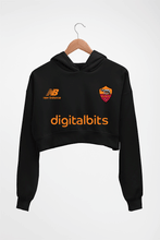 Load image into Gallery viewer, A.S. Roma 2021-22 Crop HOODIE FOR WOMEN-Black-Ektarfa.online

