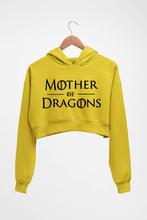 Load image into Gallery viewer, Mother of Dragons (GOT) Crop HOODIE FOR WOMEN-Mustard Yellow-Ektarfa.online
