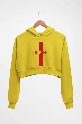 Johan Cruyff Crop HOODIE FOR WOMEN-Mustard Yellow-Ektarfa.online