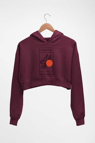 House Targaryen (GOT) Crop HOODIE FOR WOMEN-Maroon-Ektarfa.online