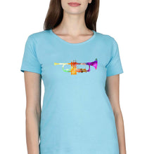 Load image into Gallery viewer, Trumpet T-Shirt for Women-Light Blue-Ektarfa.online
