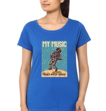 Load image into Gallery viewer, Music T-Shirt for Women-XS(32 Inches)-Royal Blue-Ektarfa.online
