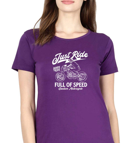 Motorcycle T-Shirt for Women-Purple-Ektarfa.online